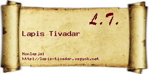 Lapis Tivadar névjegykártya